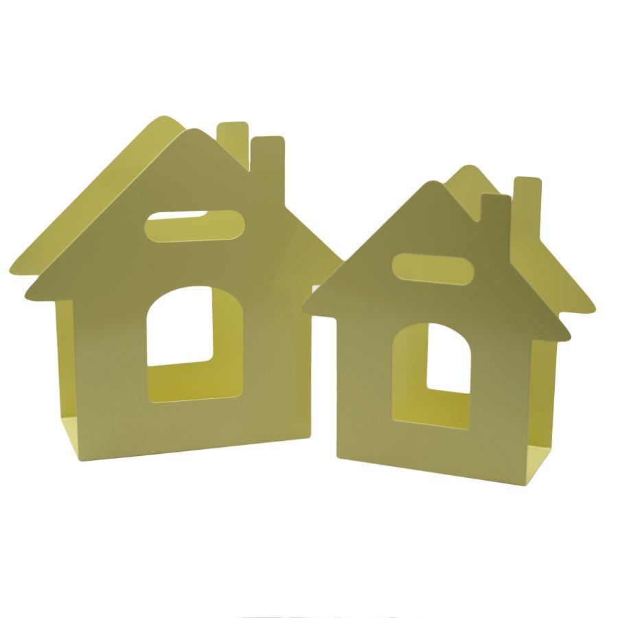 Portariviste metallo casetta 1-2 crema 29x12x29 cm