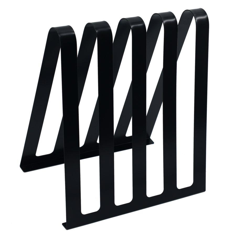 Portariviste in metallo nero, 4 posti, dimensioni cm31x22h36