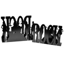 Portariviste metallo rock 1-2 nero 35x12x24 cm