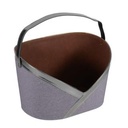 Portariviste in tessuto grigio e argento con manico, misure 37x25x9/22,5 cm