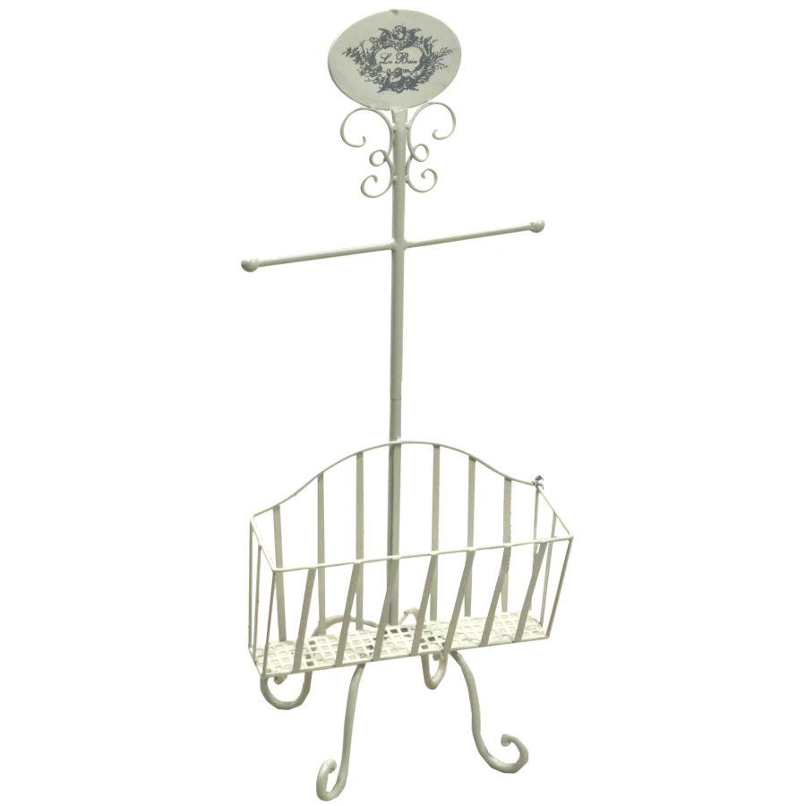 Portarotolo a stelo metallo Le Bain con portariviste 34x23h82