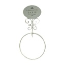 Portasciugamani a Muro Metallo Paris Bianco Anello 20x6h38,5 cm