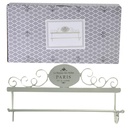 Portasciugamani a muro decorativo ovale bianco - 48x8x24,50 cm