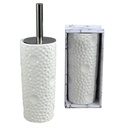 Portascopino ceramica bianco bolle tondo 10x24/34 cm