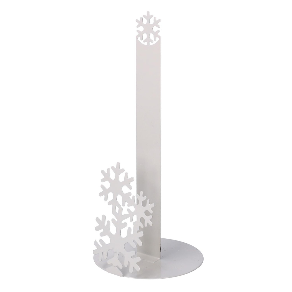 Portascottex metallo fiocco neve biancotondo ø15x33 cm