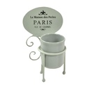 Portaspazzolini in metallo ceramica bianco Paris 13,3x12x22,5 cm