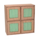 Portatutto in legno marrone quadro 20x8x20 cm