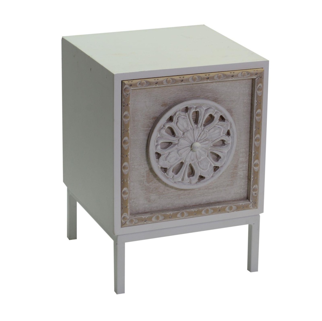 Portatutto in legno con cassetto quadrato 20x21x29 cm