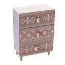 Portatutto in legno tessuto Morfeo con 3 cassetti 24x13x34 cm