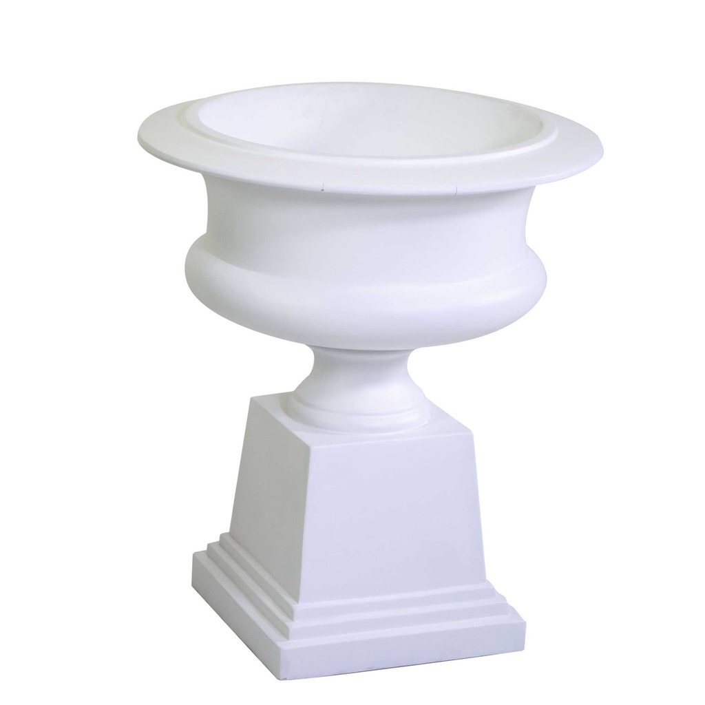 Portavaso in resina bianco opaco 58x58x67 cm