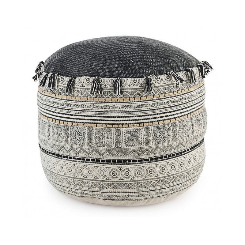 Pouf in cotone stile etnico TILAK Alaskan 50x35 cm