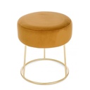 Pouf in velluto giallo ocra Clarissa, diametro 35x h40 cm