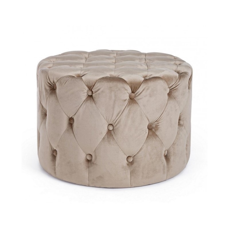 Pouf in velluto Tortora diametro 60x h42 cm