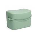 Pouf rettangolare in similpelle verde chiaro 51x34x35 cm