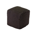 Pouf tessuto crema blu quadrato 43x43x43 cm