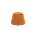 Pouf in velluto arancione con struttura in metallo, 46,5 x 46,5 x 33 cm