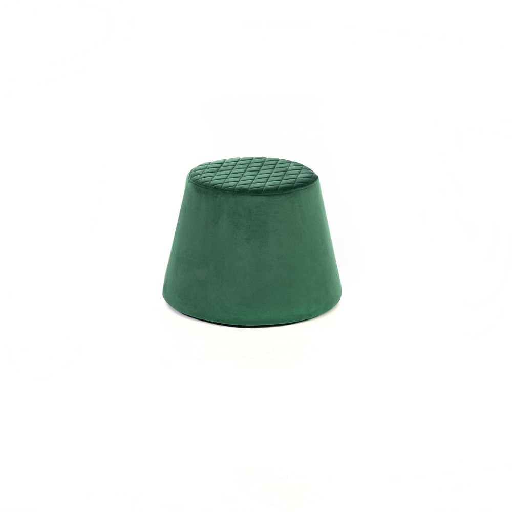 Pouf in velluto con struttura in metallo, colore verde, 46,5 x 46,5 x 33 cm