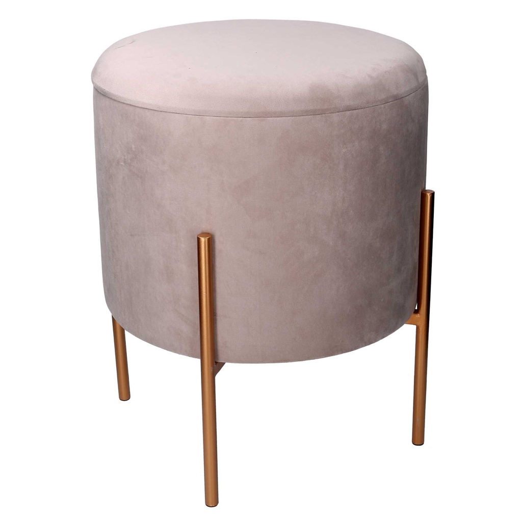 Puff Contenitore Tessuto Grigio con Gambe ø40h51