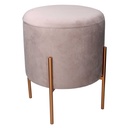 Puff Contenitore Tessuto Grigio con Gambe ø40h51