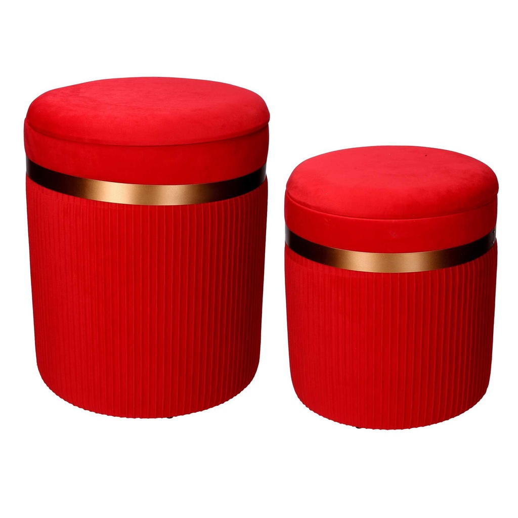 Puff Contenitore Velluto 1-2 Linea Altarosso ø39h49 cm