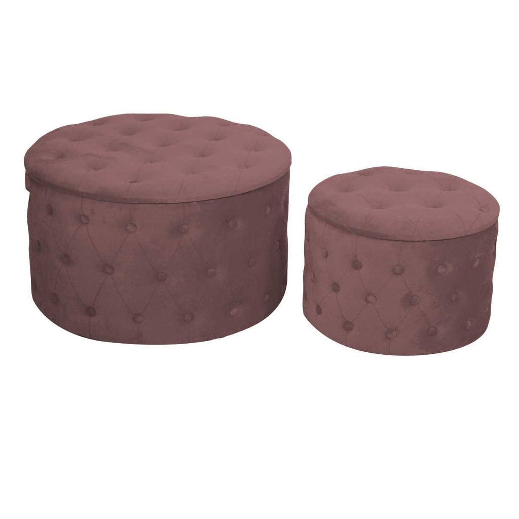 Puff velluto rosa antico ø70h42
