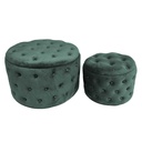 Puff velluto verde salvia ø70h42