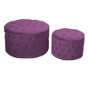Puff in velluto viola tondo ø70h42