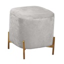 Puff in velluto grigio chiaro 38x38x45 cm