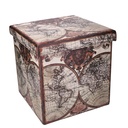 Pouf pieghevole con mappamondo quadro cm38x38h38