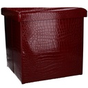 Puff ecopelle rosso quadro 38x38x39 cm