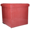 Puff ecopelle rosso quadro 38x38x39 cm
