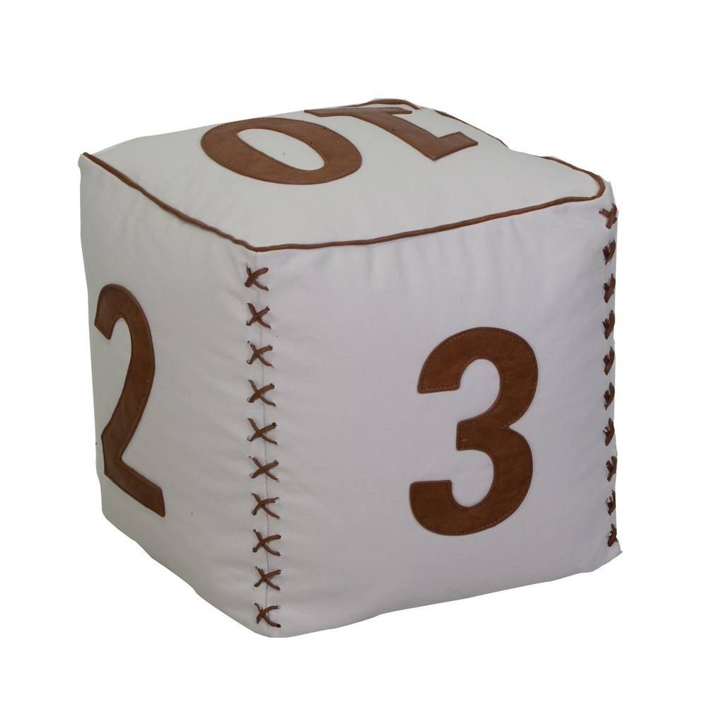 Puff numeri bianco 42 x 42 cm