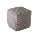Pouff tessuto bianco quadro 43x43x43 cm