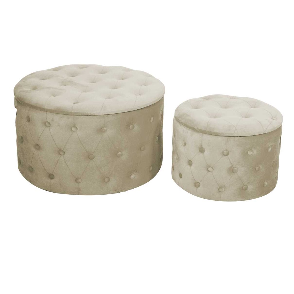Puff velluto crema ø70h42