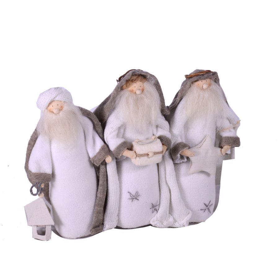 Pupazzo in tessuto bianco crema, dimensioni 23x24 cm