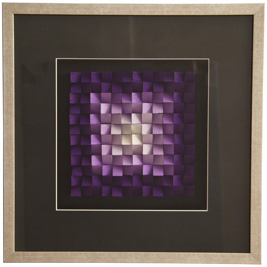Quadro 3D multicolor con finitura in vetro e tela di legno, 3x60x60 cm