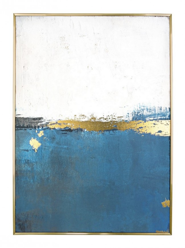 Quadro C-C Bold 16133 67x94 - Stampa su Tela con Applicazioni Fogli Dorati