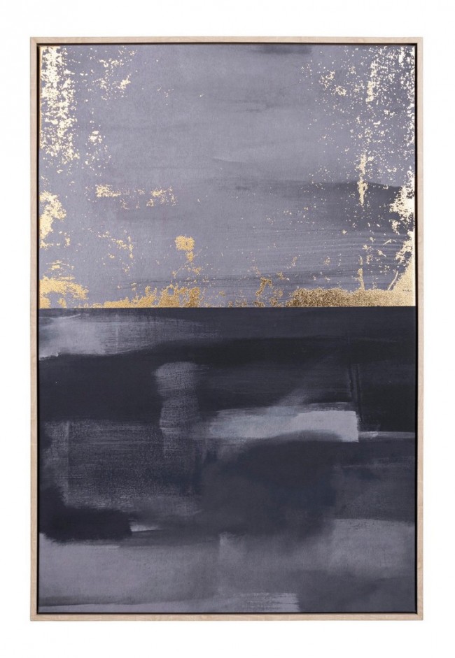 Quadro C-C Bold 743 62x92 - Stampa su Tela con Applicazioni ad Olio e Fogli Dorati