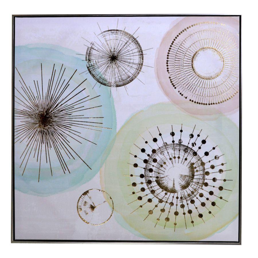 Quadro dipinto astratto colori pastello 82 x 82 x 4,5 cm