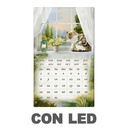 Quadro LED con calendario bianco rettangolare 30x50x1,8 cm