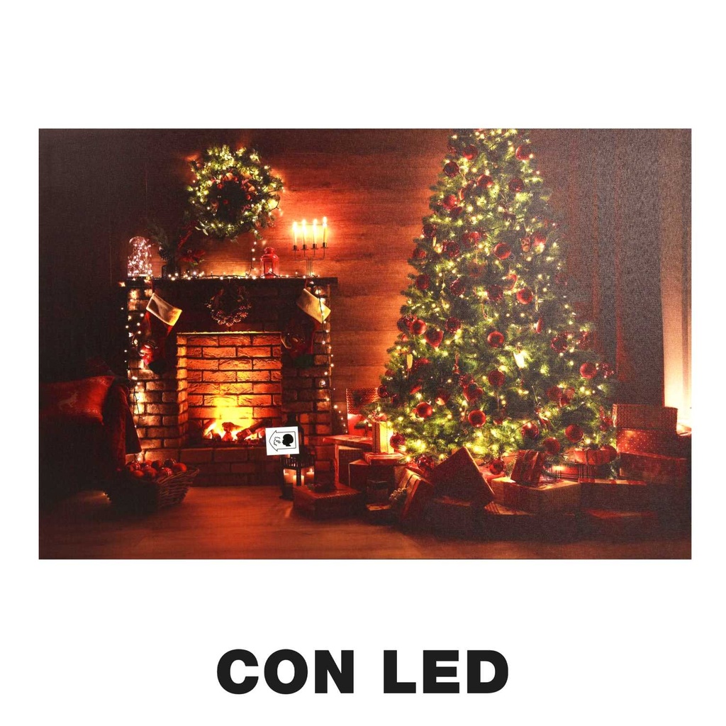 Quadro led legno multicolor rettangolare 60x40x1,8 cm