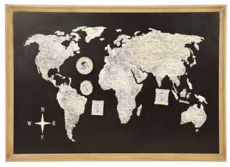 Quadro Mondo Nero con Portafoto 109,5x3xh76,5 cm