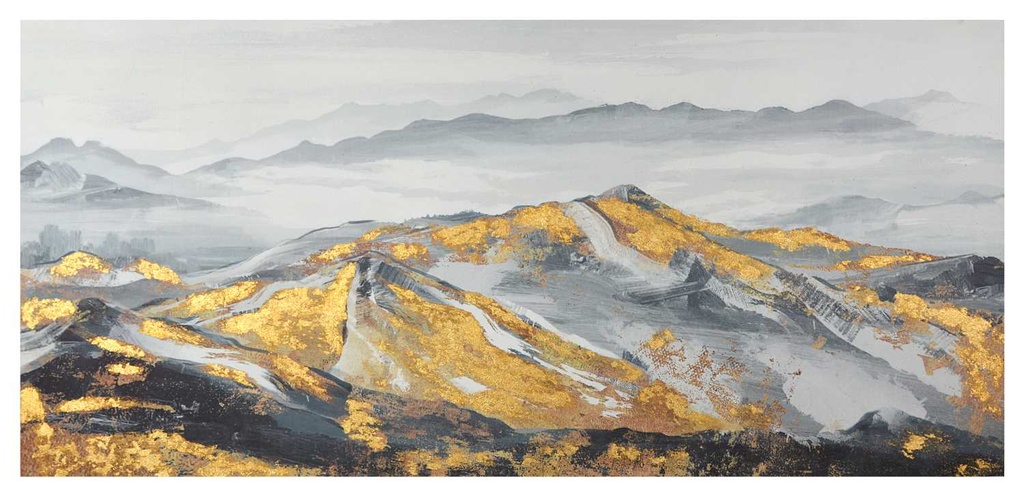 Quadro Montagna con Oro - 150x70 cm