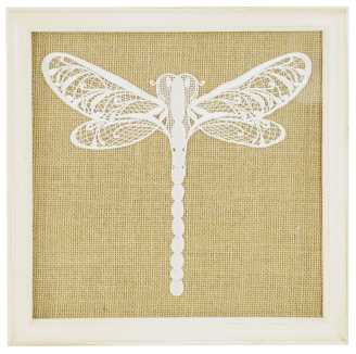 Quadro Pizzo Libellula cm30x30