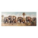 Quadro stampa elefanti rettangolare 55x135x3 cm