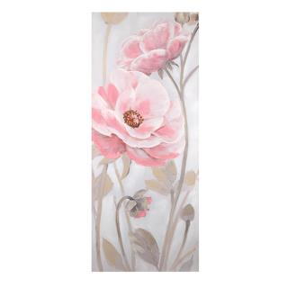 Quadro stampa fiori rosa rettangolare cm55x135x3