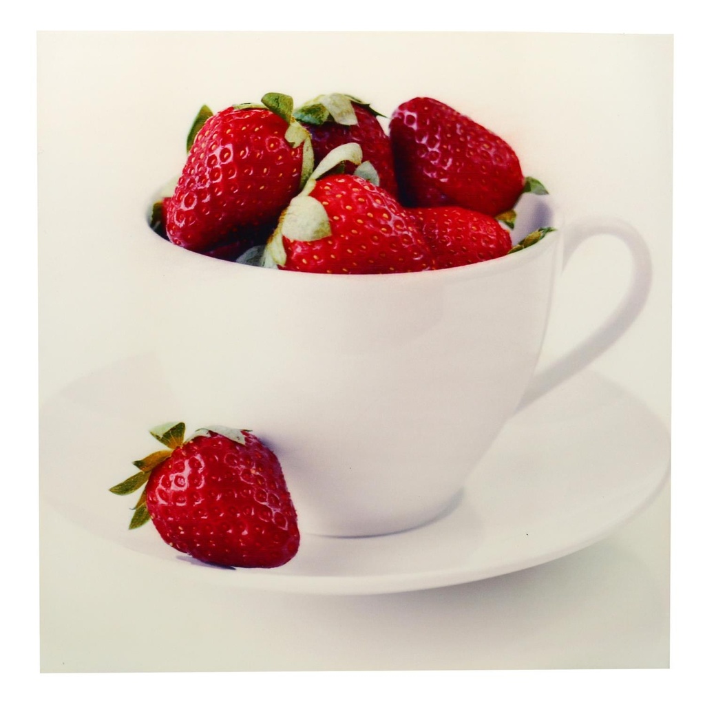 Quadro tazza con fragole cm40x40