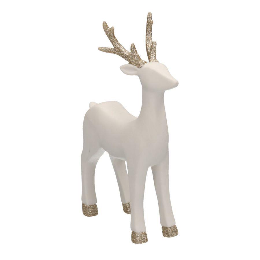 Renna Ceramica Bianco Oro 15x6x23 cm