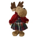 Renna tessuto rosso e verde cm18x10h30