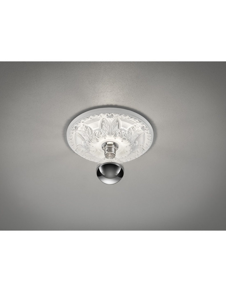 Rosone Portalampada Gesso Verniciabile Stile Classico Lilly Ø30 cm